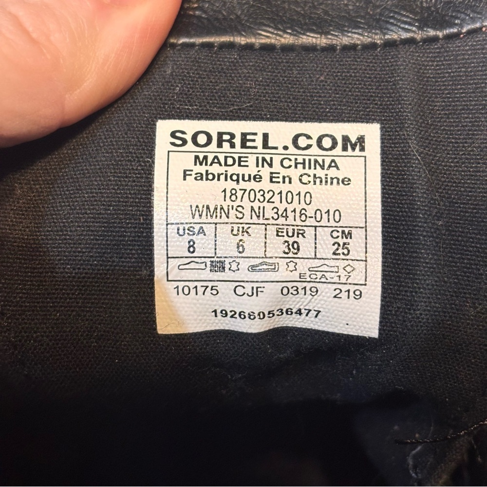 SOREL Phoenix Short Lace Waterproof Black Leather Boots – Women’s Sz 8 - Picture 10 of 11